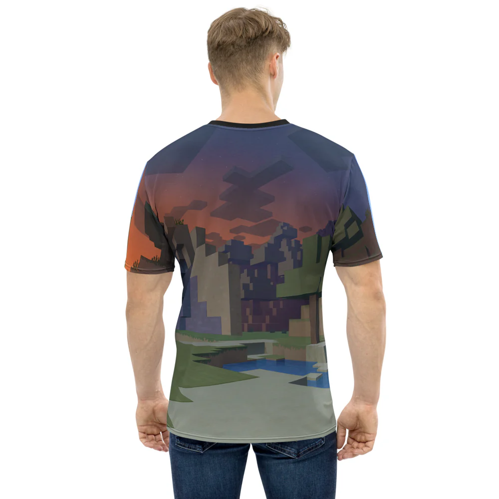 Minecraft Day to Night Unisex Short Sleeve T-Shirt - Image 6