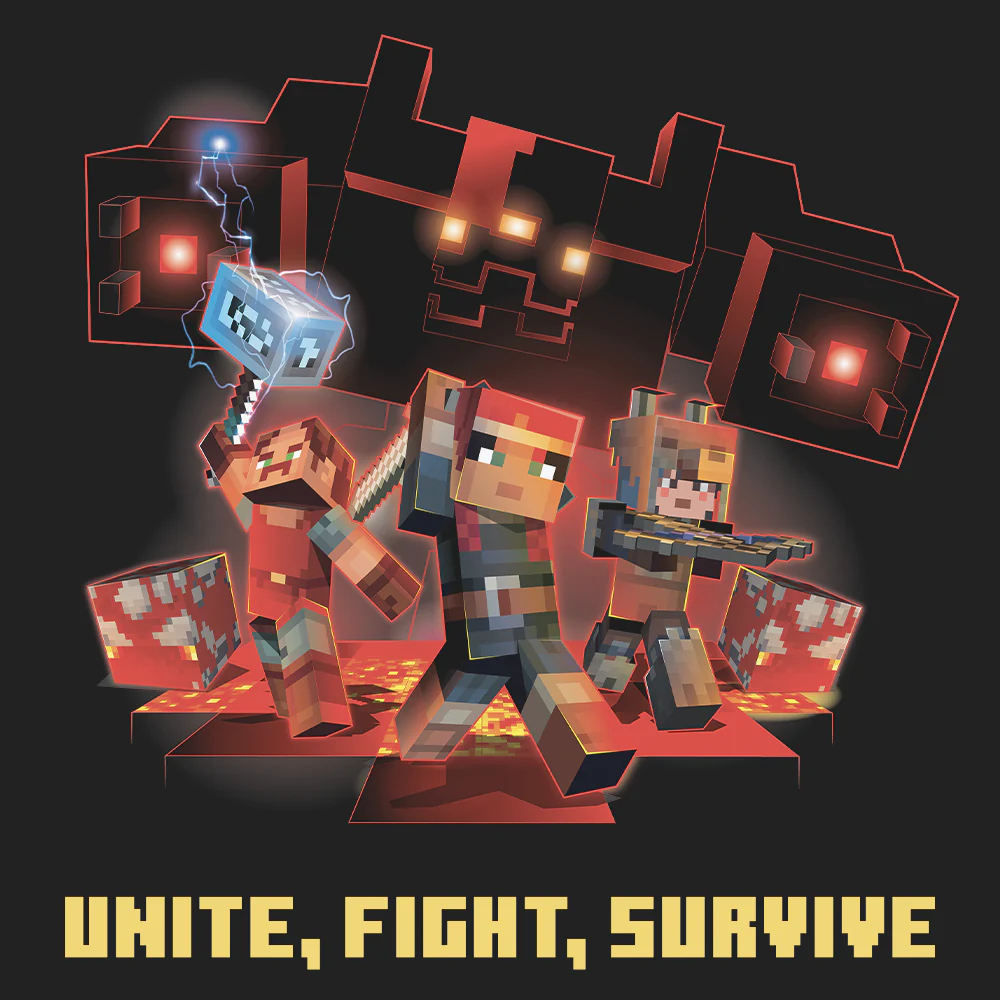 Minecraft Dungeons Unite, Fight, Survive Kids Short Sleeve T-shirt - Image 2