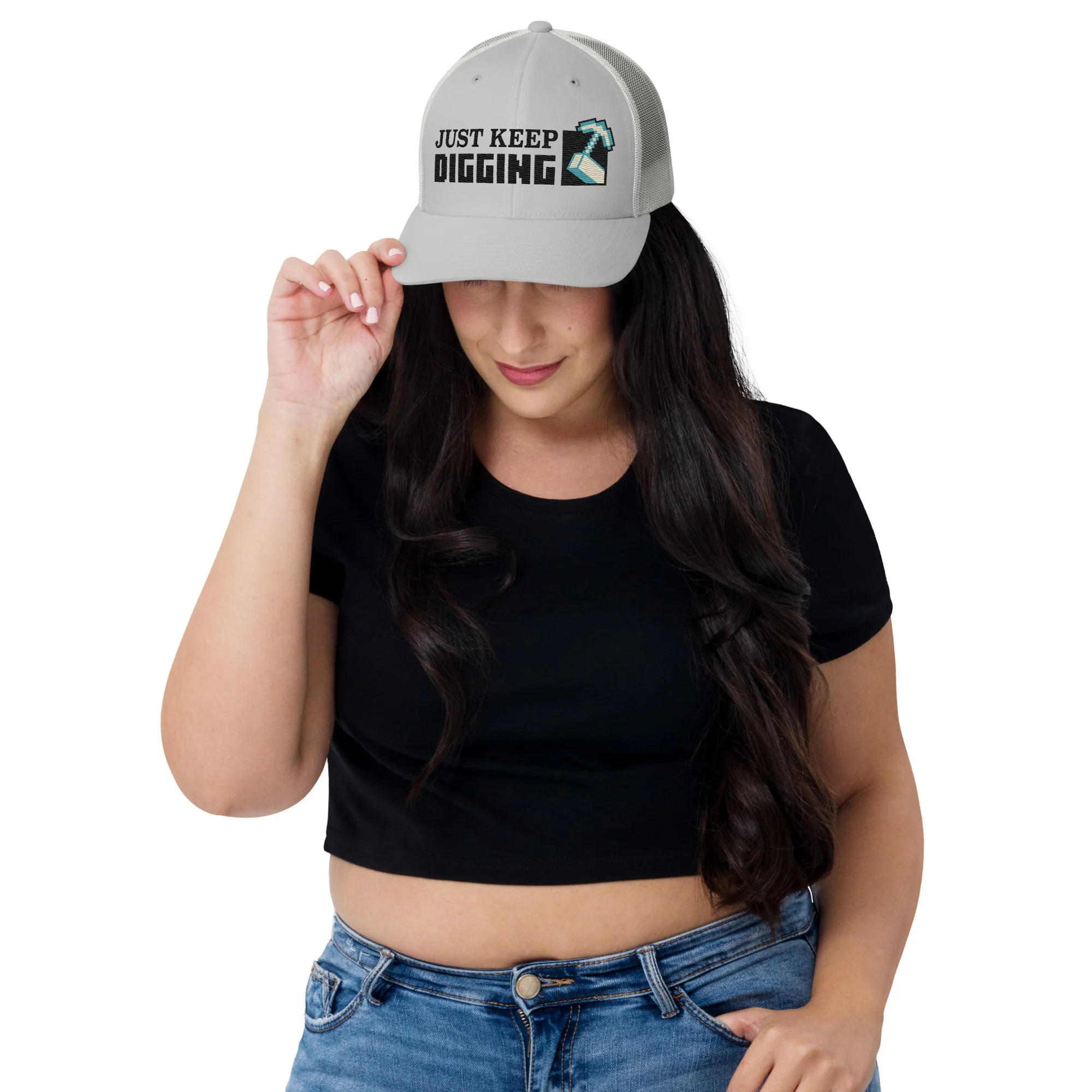 Minecraft Embroidered Trucker Hat Just Keep Digging - Image 4
