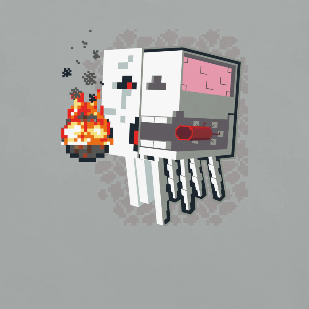 Minecraft Ghast Skeleton Unisex Comfort Colors T-Shirt - Image 2