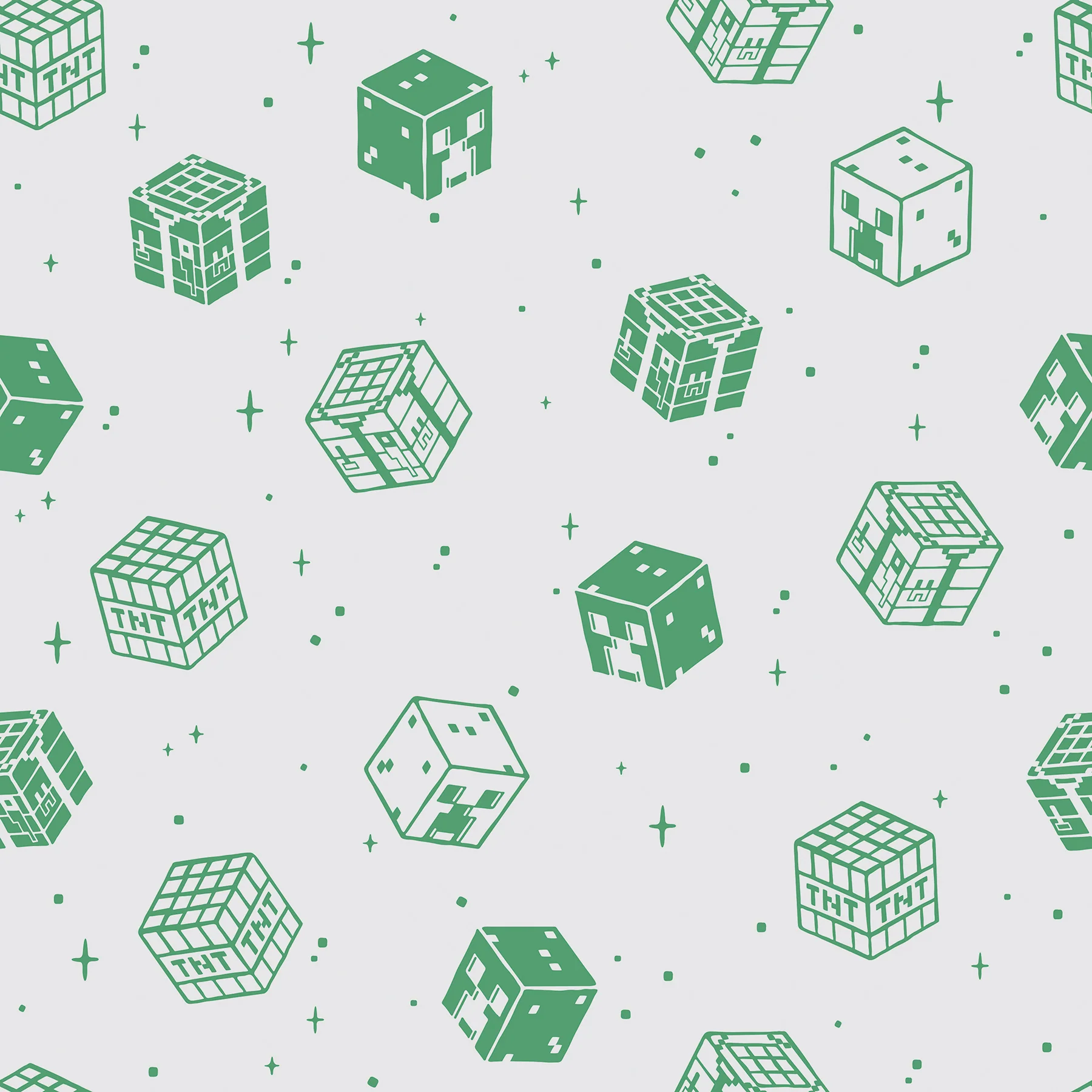 Minecraft Grey Blocks Peel & Stick Wallpaper - Image 3