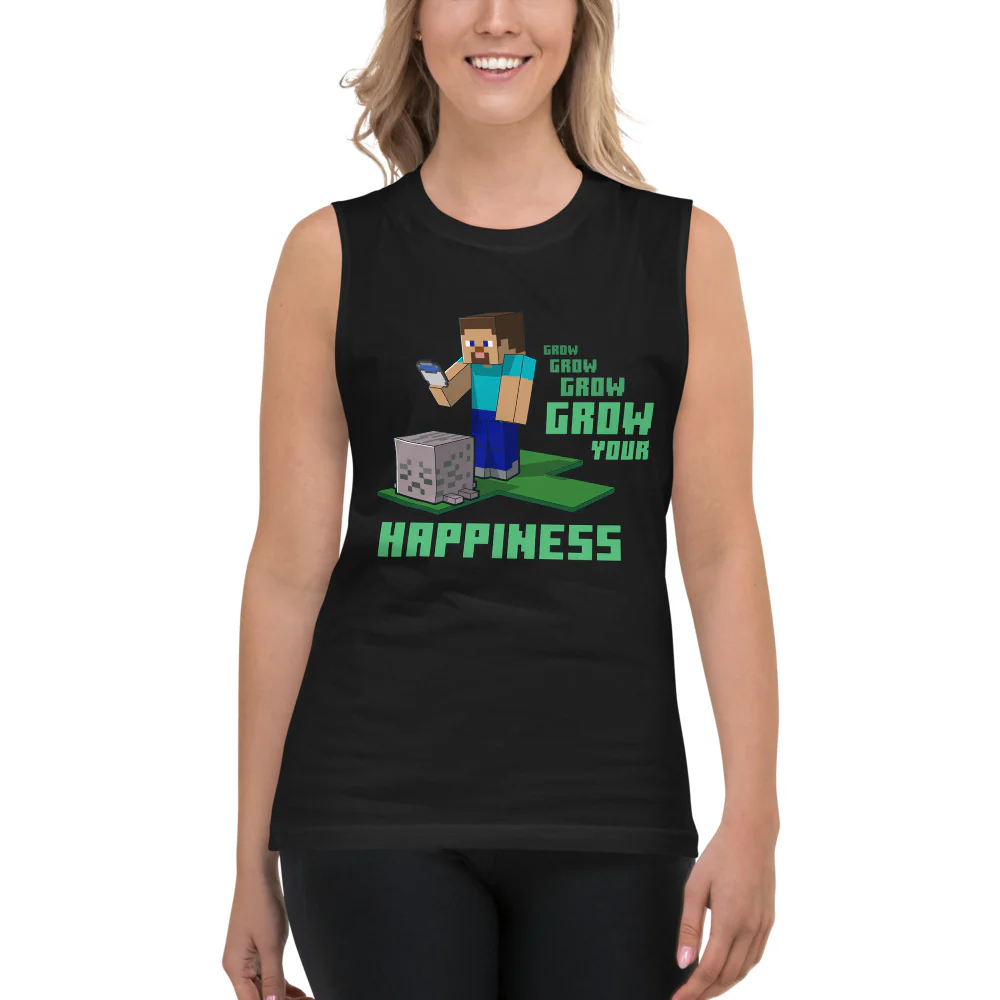 Minecraft Grow Your Happiness Adult Tank Top - Image 10