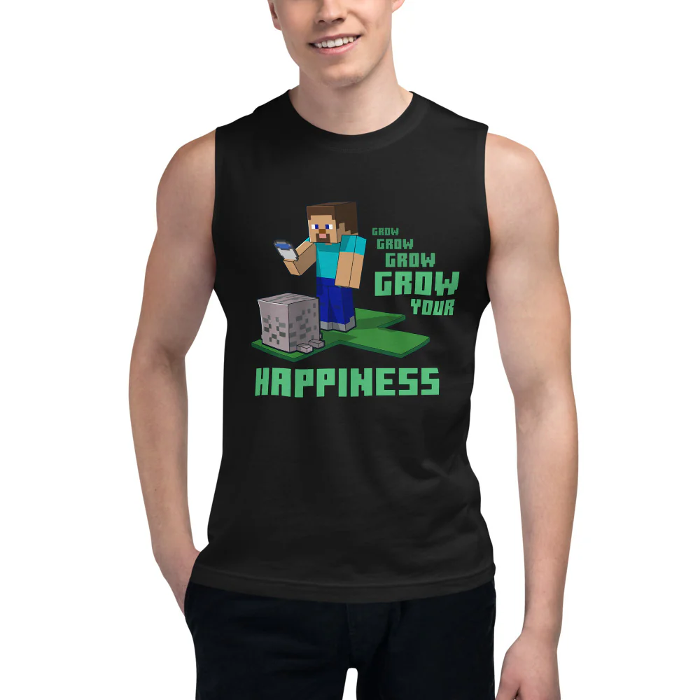 Minecraft Grow Your Happiness Adult Tank Top - Image 8