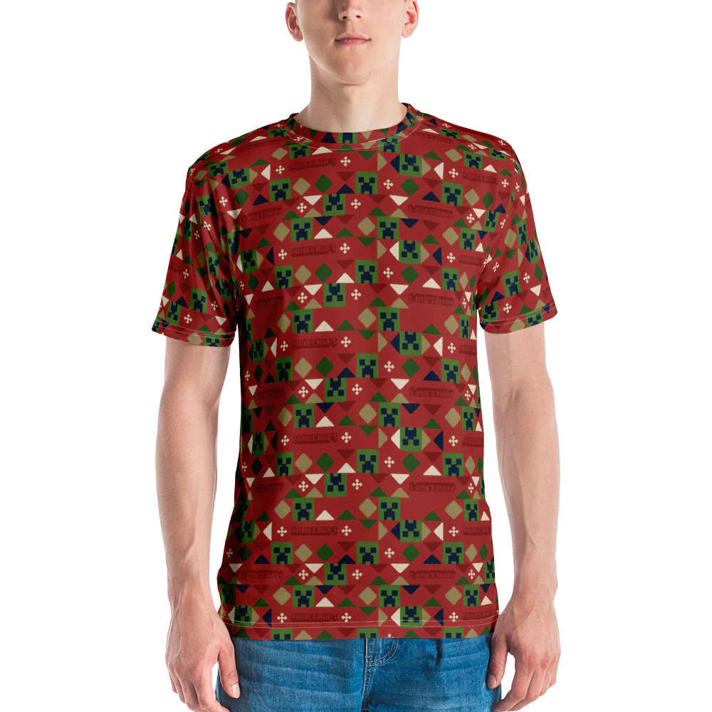 Minecraft Holiday Creeper Pattern T-Shirt - Image 2