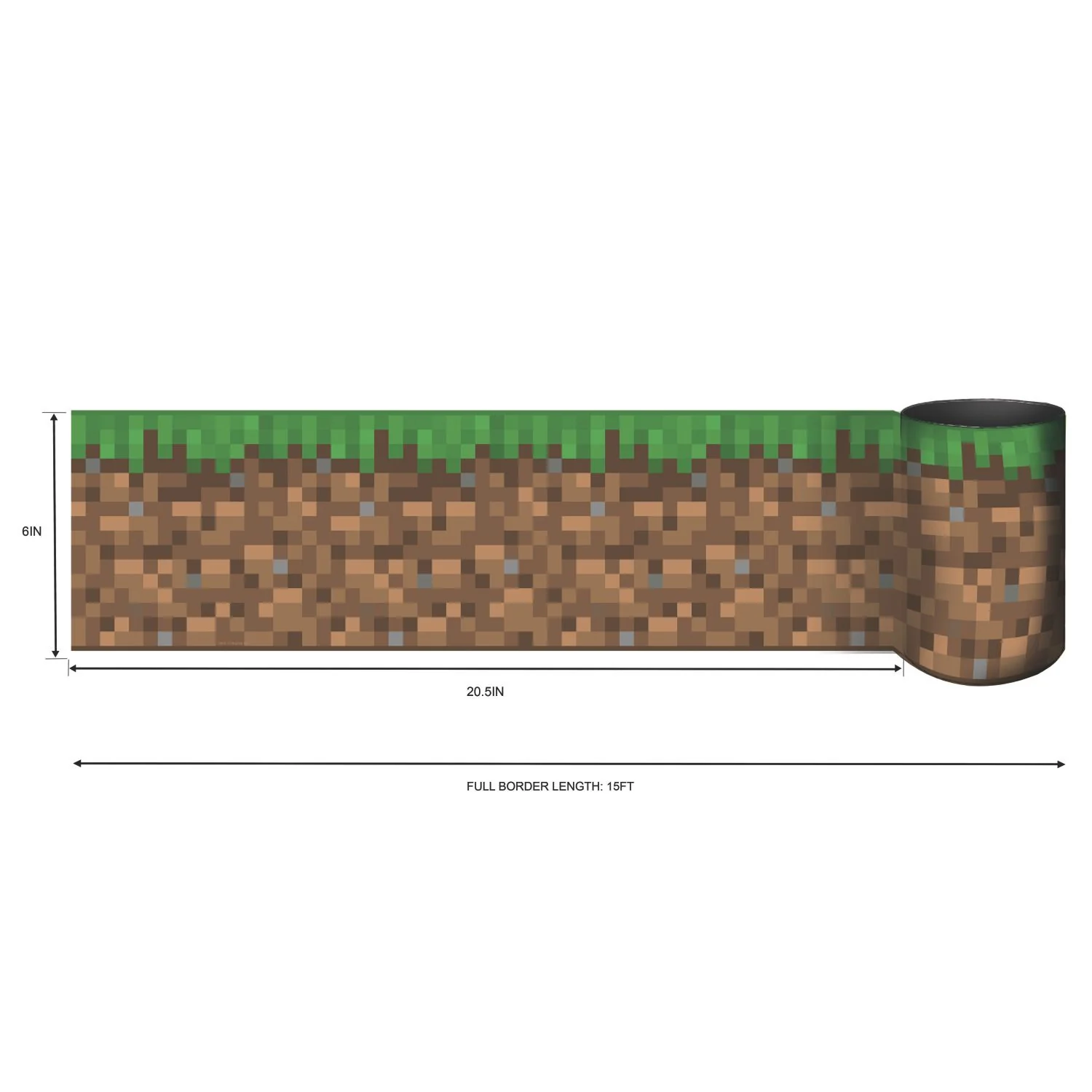 Minecraft Iconic Grass Green Peel & Stick Border - Image 4