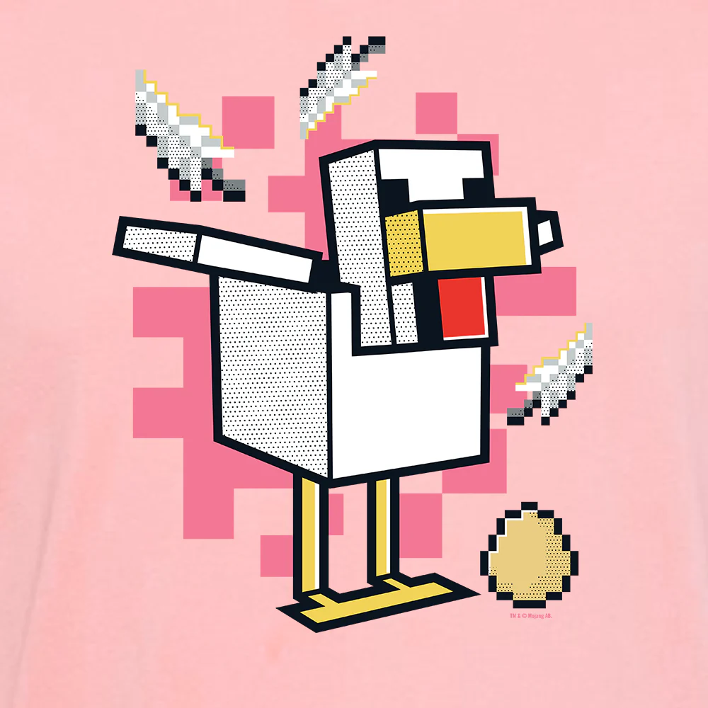 Minecraft Jolly Mobs Chicken Adult Short Sleeve T-Shirt - Image 2