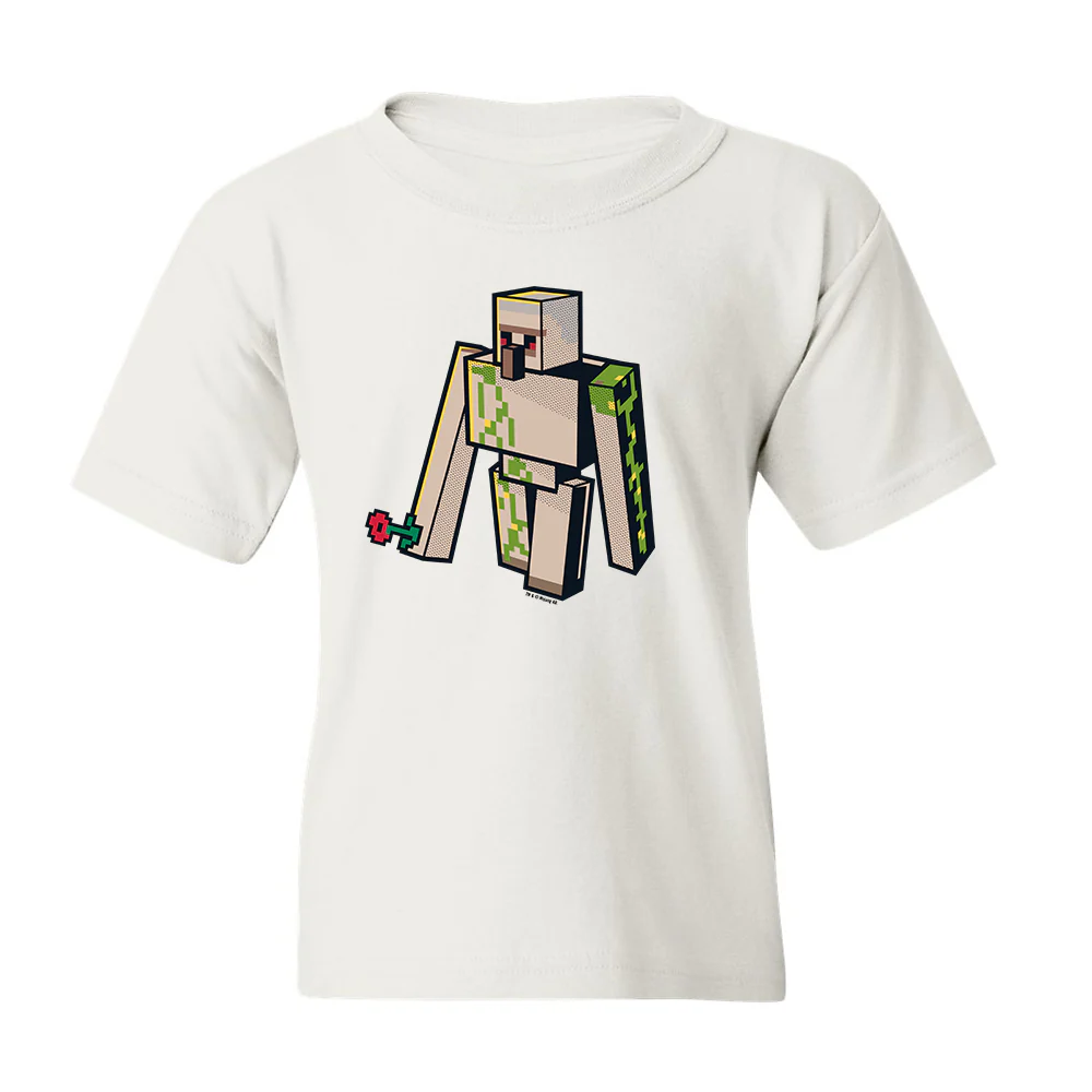 Minecraft Jolly Mobs Iron Golem Kids Short Sleeve T-Shirt