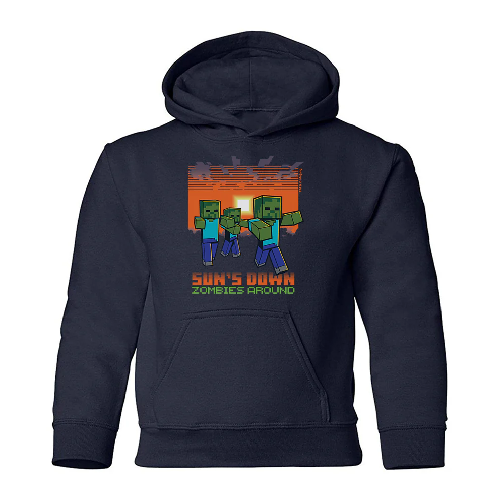 Minecraft Jolly Mobs Zombies Around Kids Pullover Hoodie - Image 3