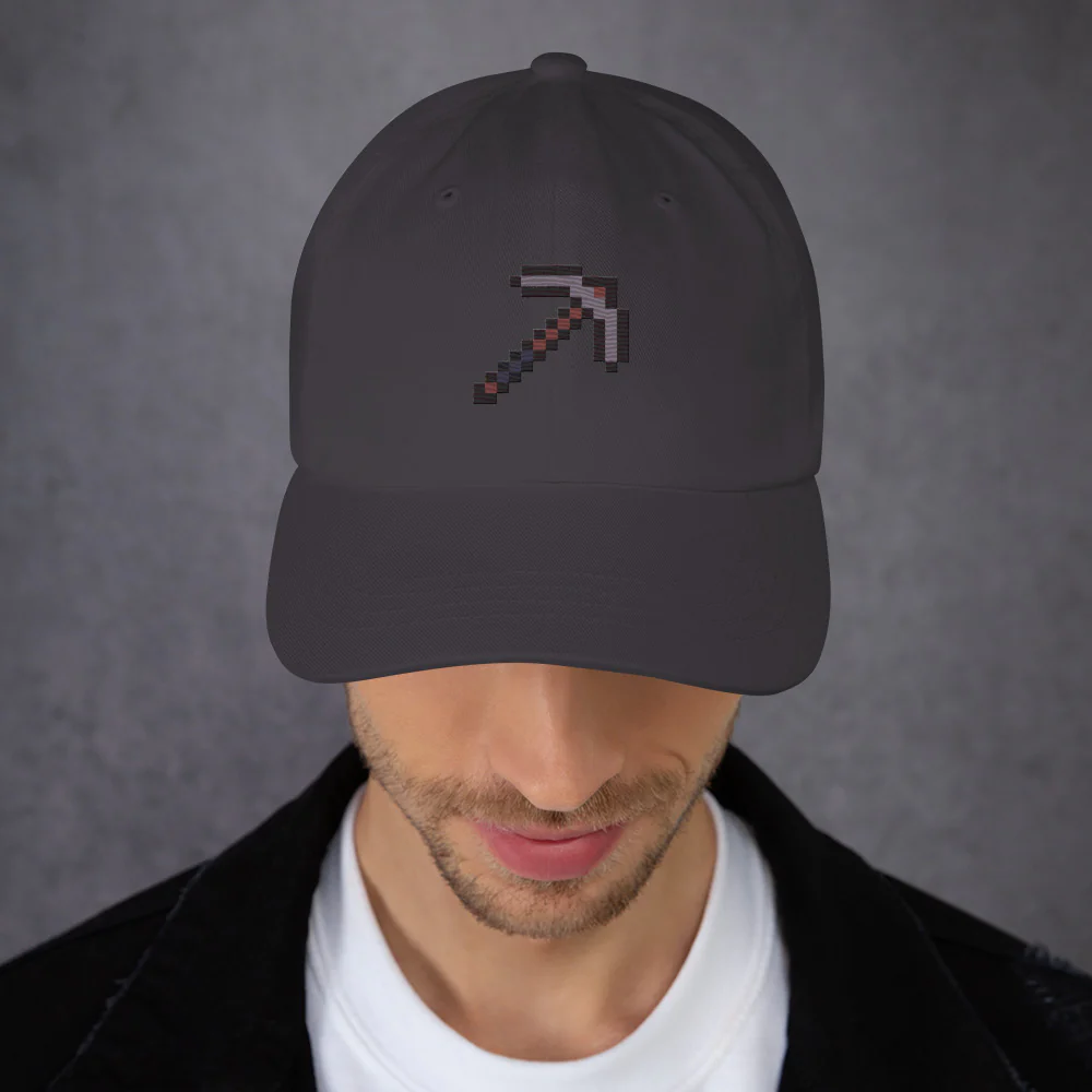 Minecraft Netherite Pickaxe Embroidered Classic Dad Hat - Image 7