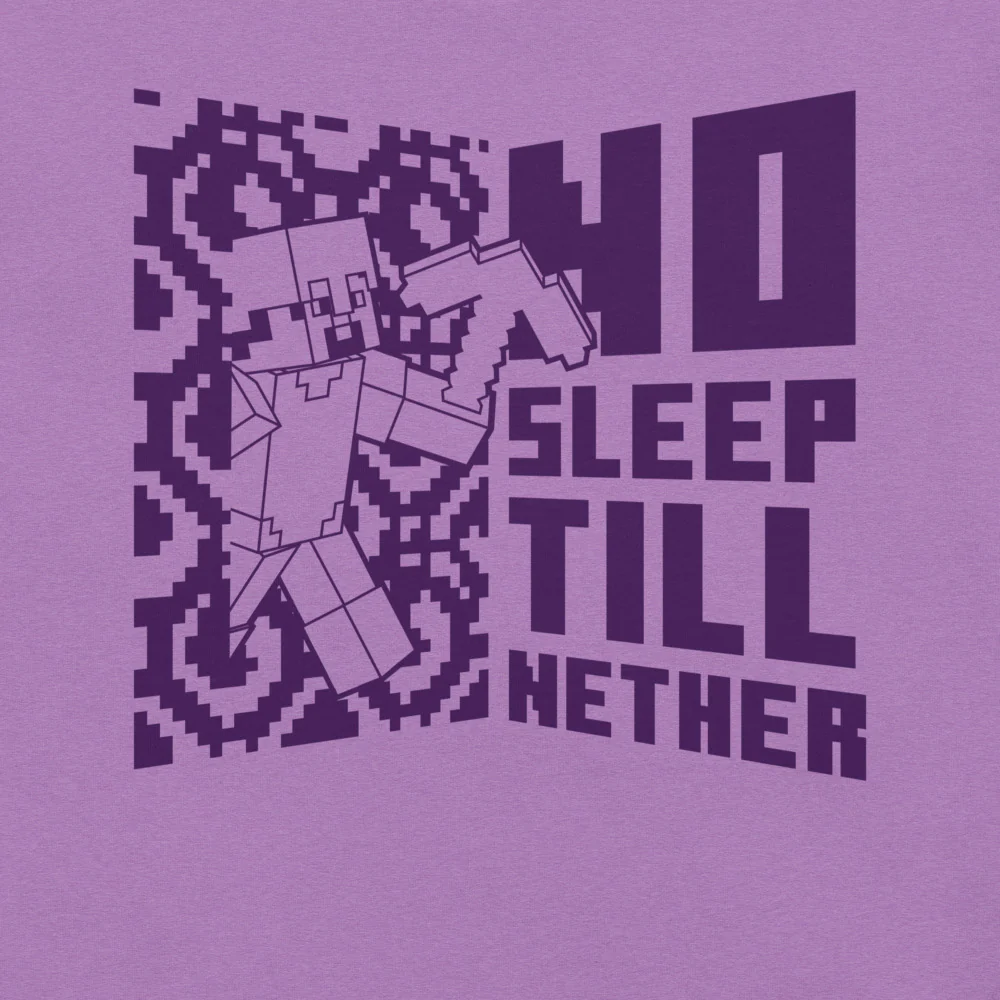 Minecraft No Sleep Till Nether Adult T-Shirt - Image 2