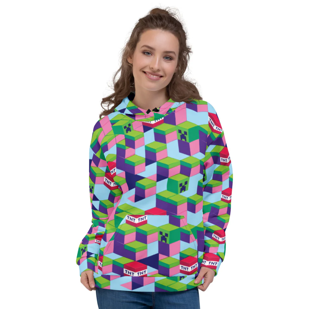 Minecraft Pattern Adult Hoodie - Image 2