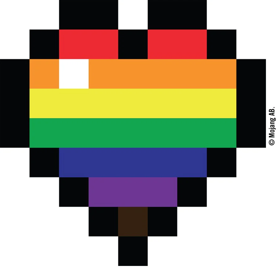 Minecraft Rainbow Heart Die Cut Sticker - Image 3