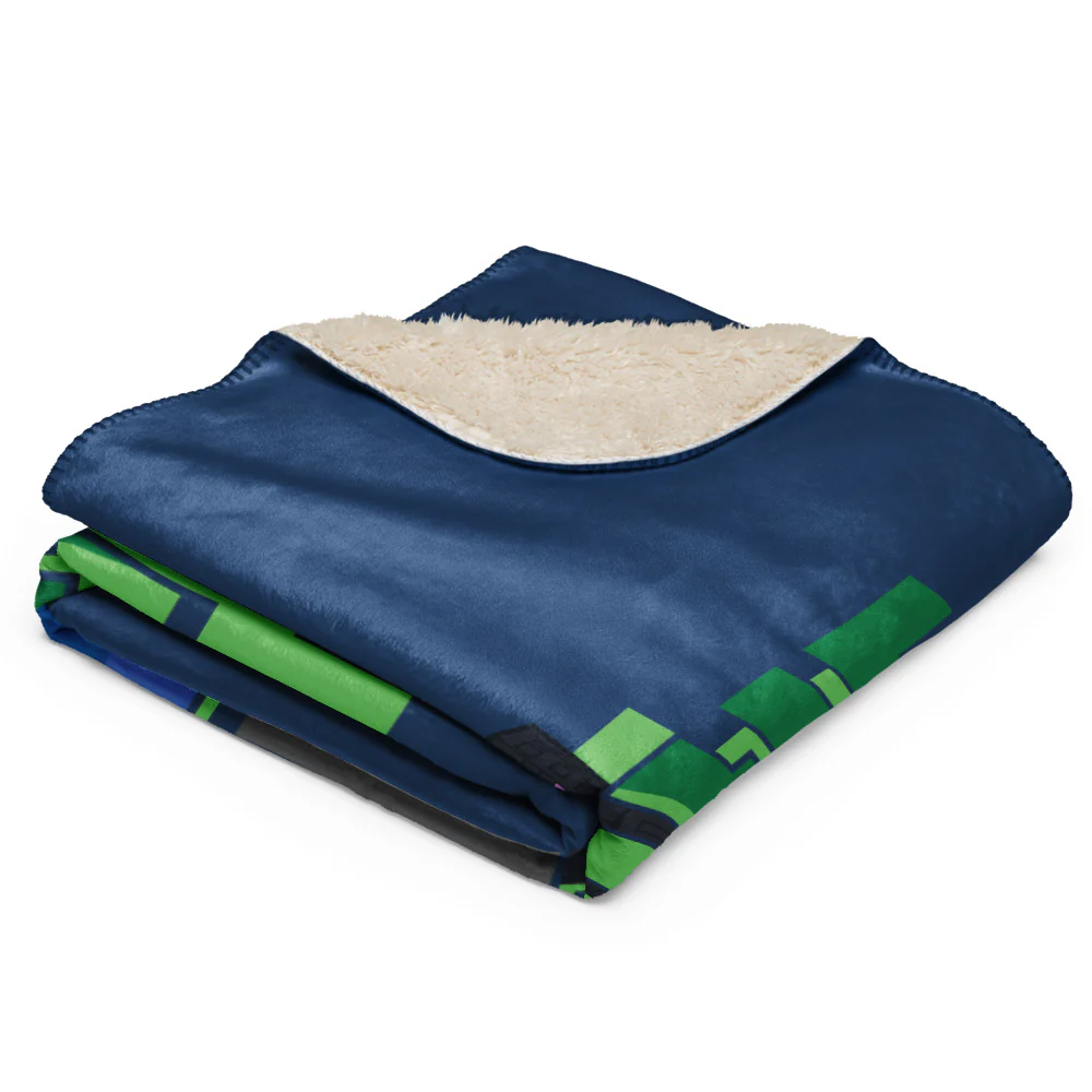 Minecraft Sleep Repeat Premium Sherpa Blanket - Image 6