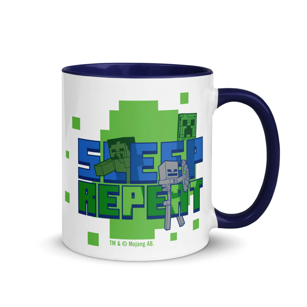 Minecraft Sleep Repeat Two-Tone Mug - Image 3