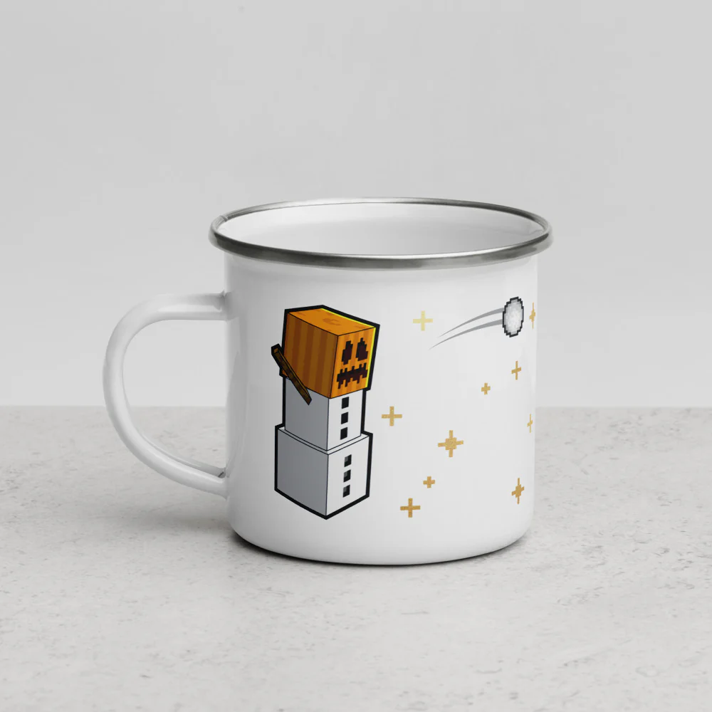 Minecraft Snowball Champion Enamel Mug - Image 3