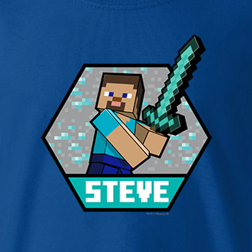 Minecraft Steve Kids Short Sleeve T-Shirt - Image 2