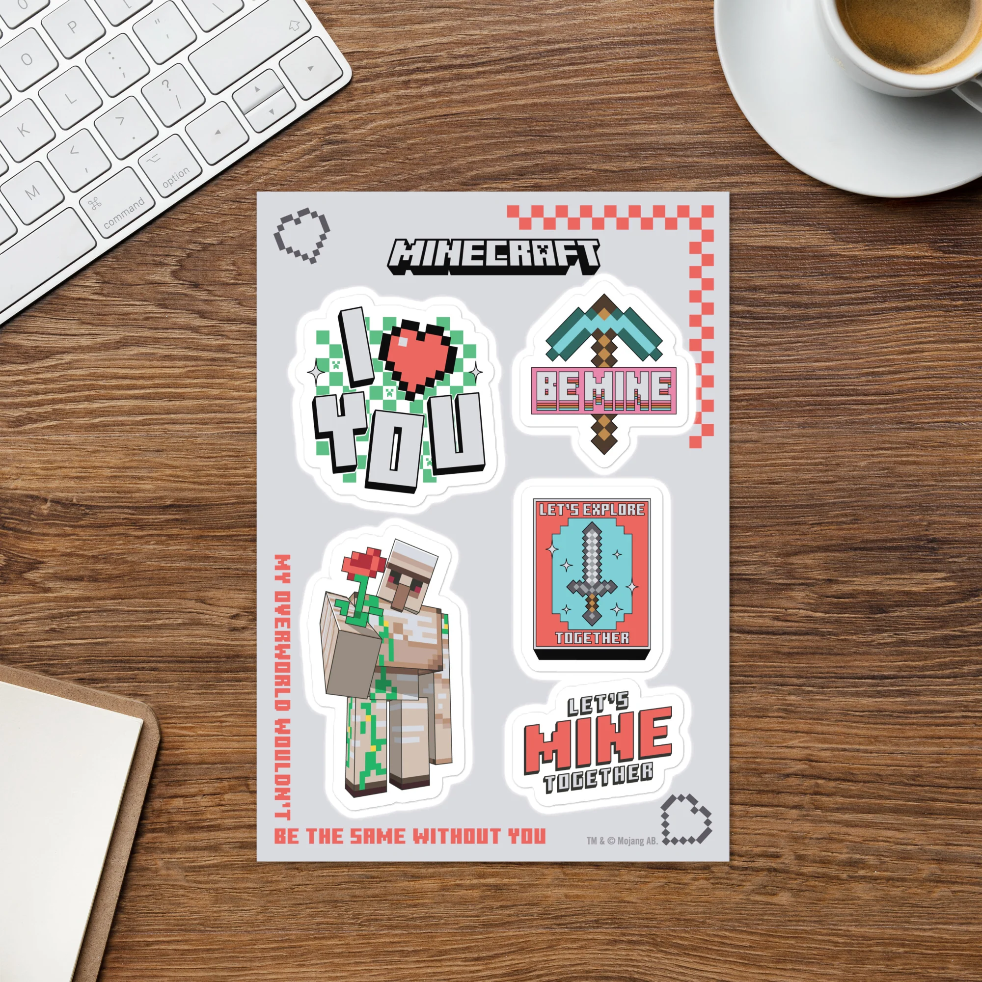 Minecraft Sticker Sheet Valentine's Day - Image 2