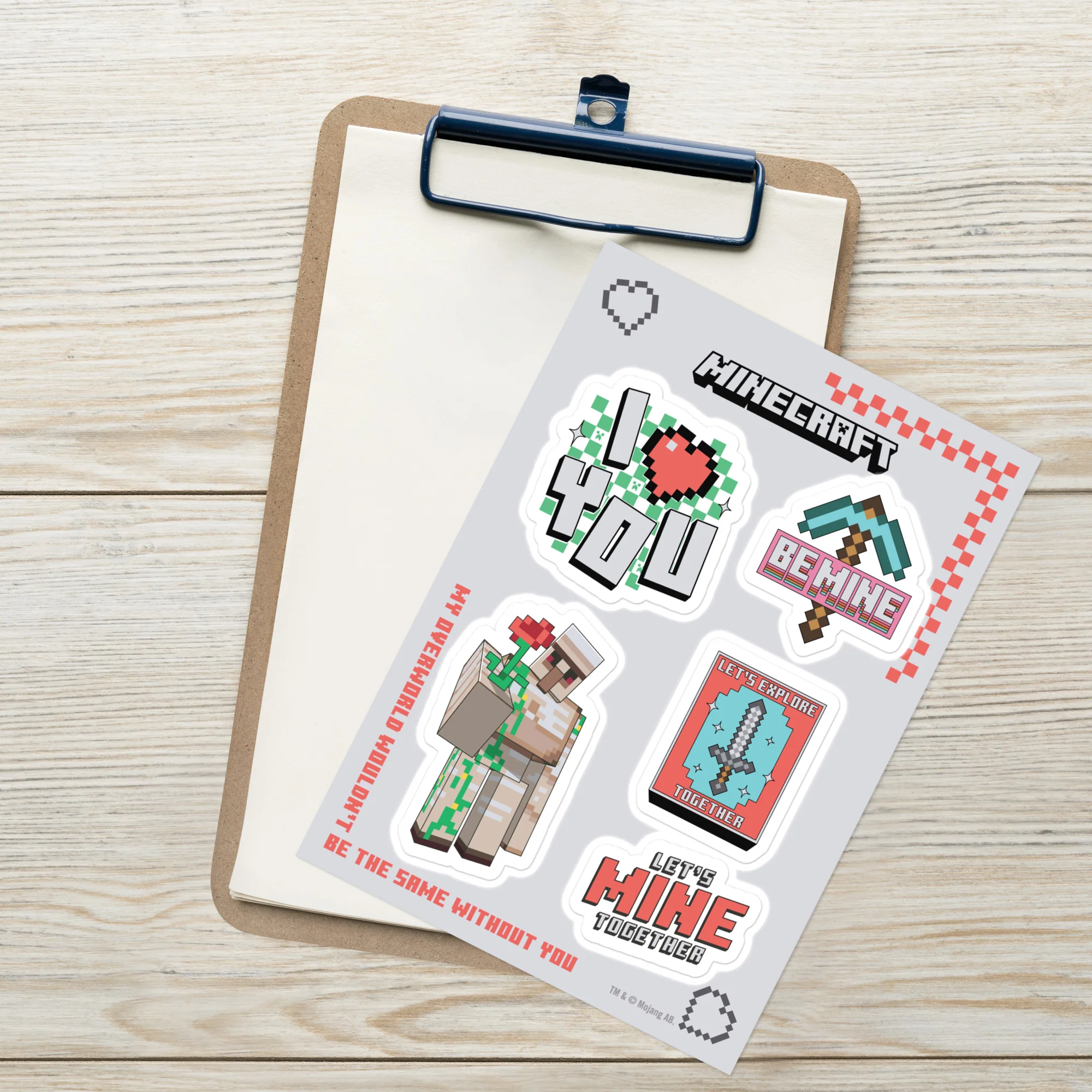 Minecraft Sticker Sheet Valentine's Day - Image 3
