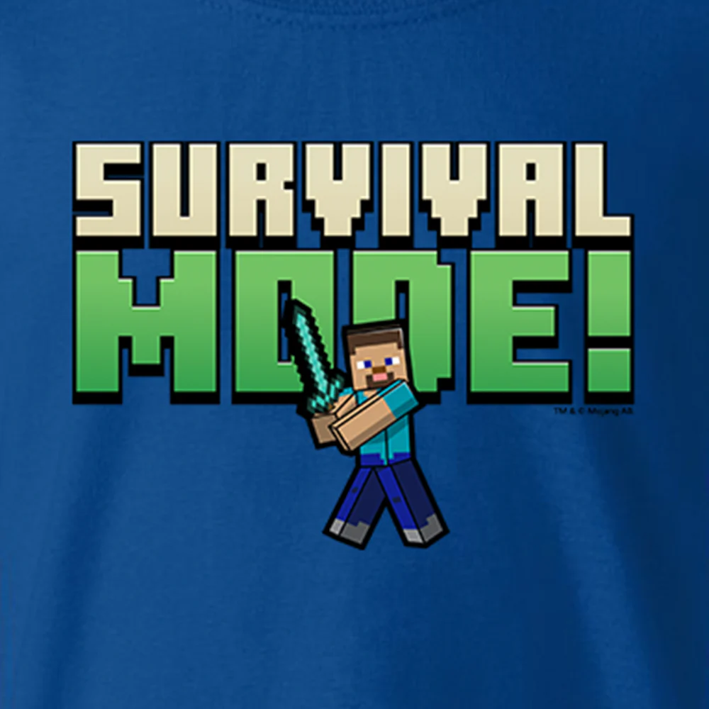 Minecraft Survival Mode! Kids Short Sleeve T-Shirt - Image 2