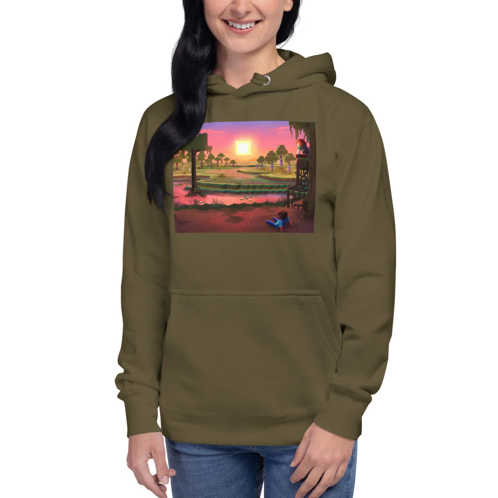 Minecraft Limited Loot Swamp Sunset Unisex Premium Hoodie - Image 10