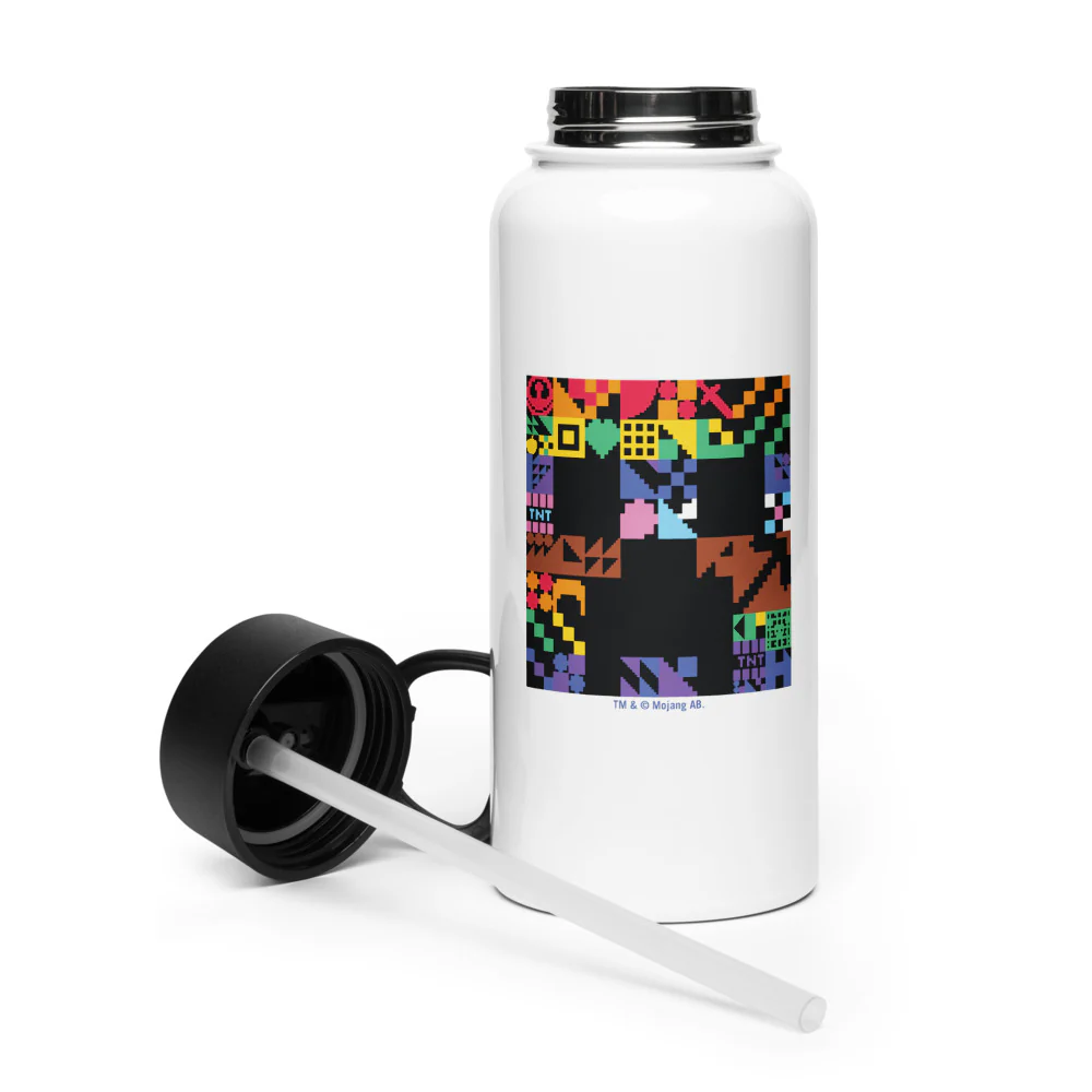 Minecraft Sword Pride Stainless Steel Water Bottle with a Straw Lid - Image 2
