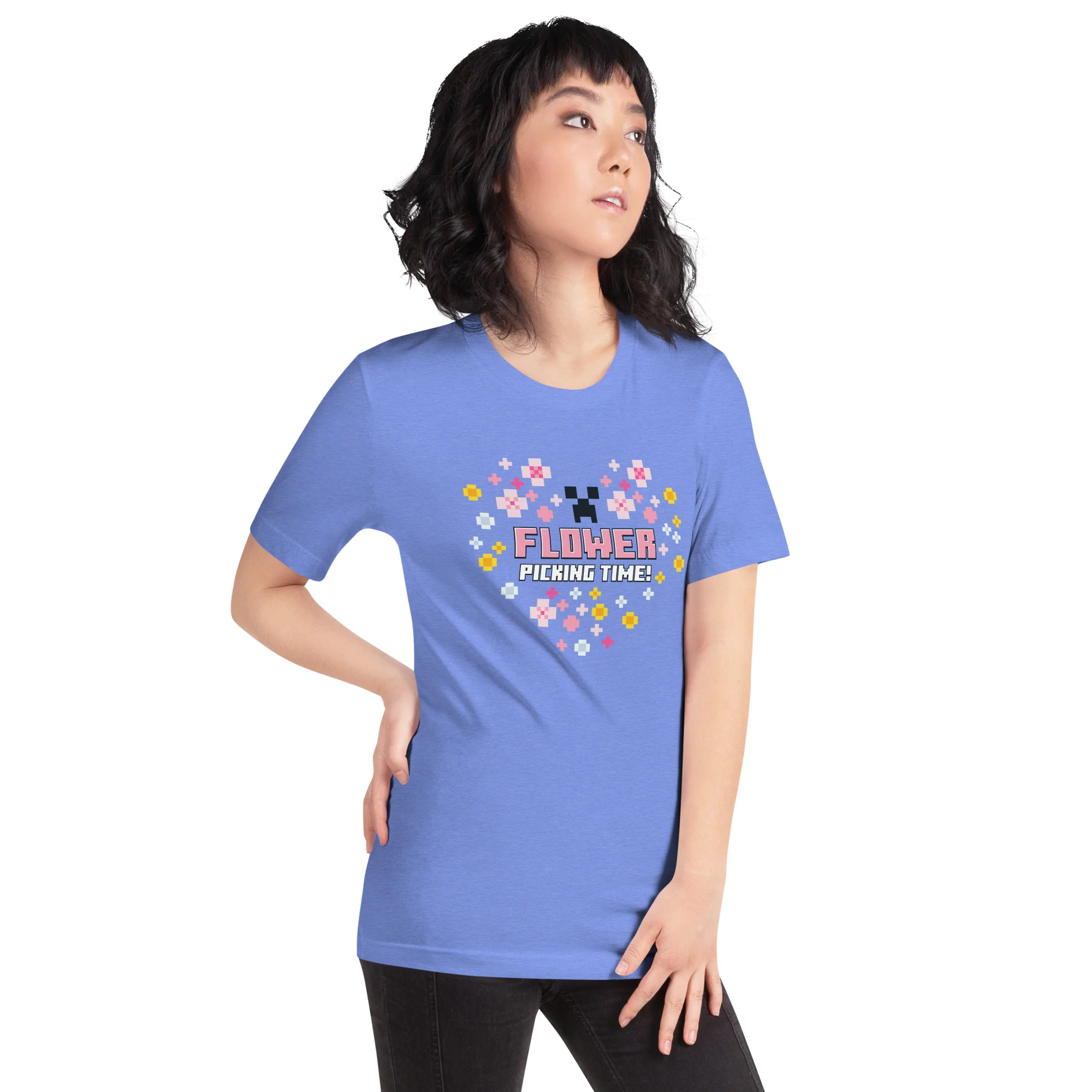 Minecraft T-Shirt Flower Picking Time Heart - Image 2