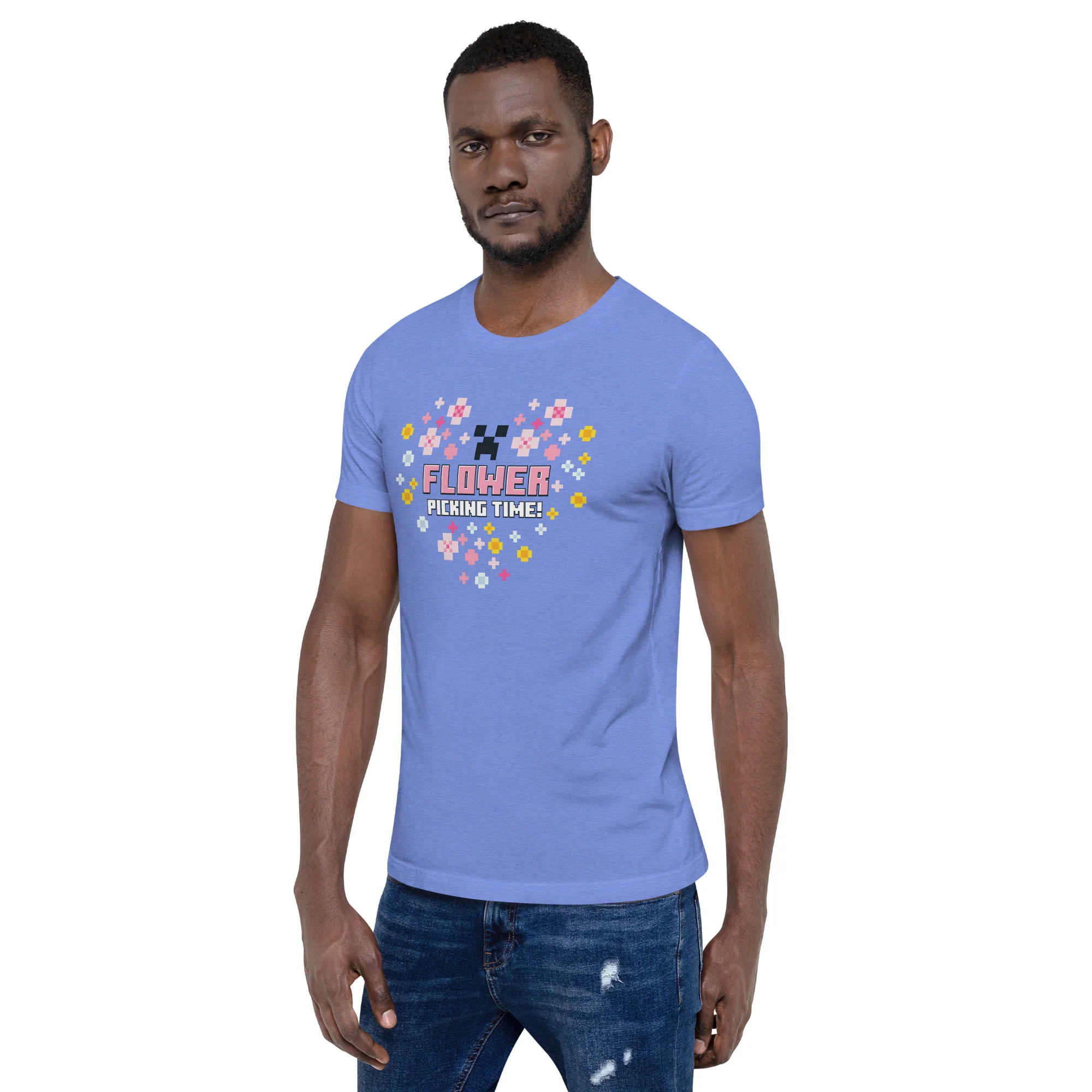 Minecraft T-Shirt Flower Picking Time Heart - Image 3