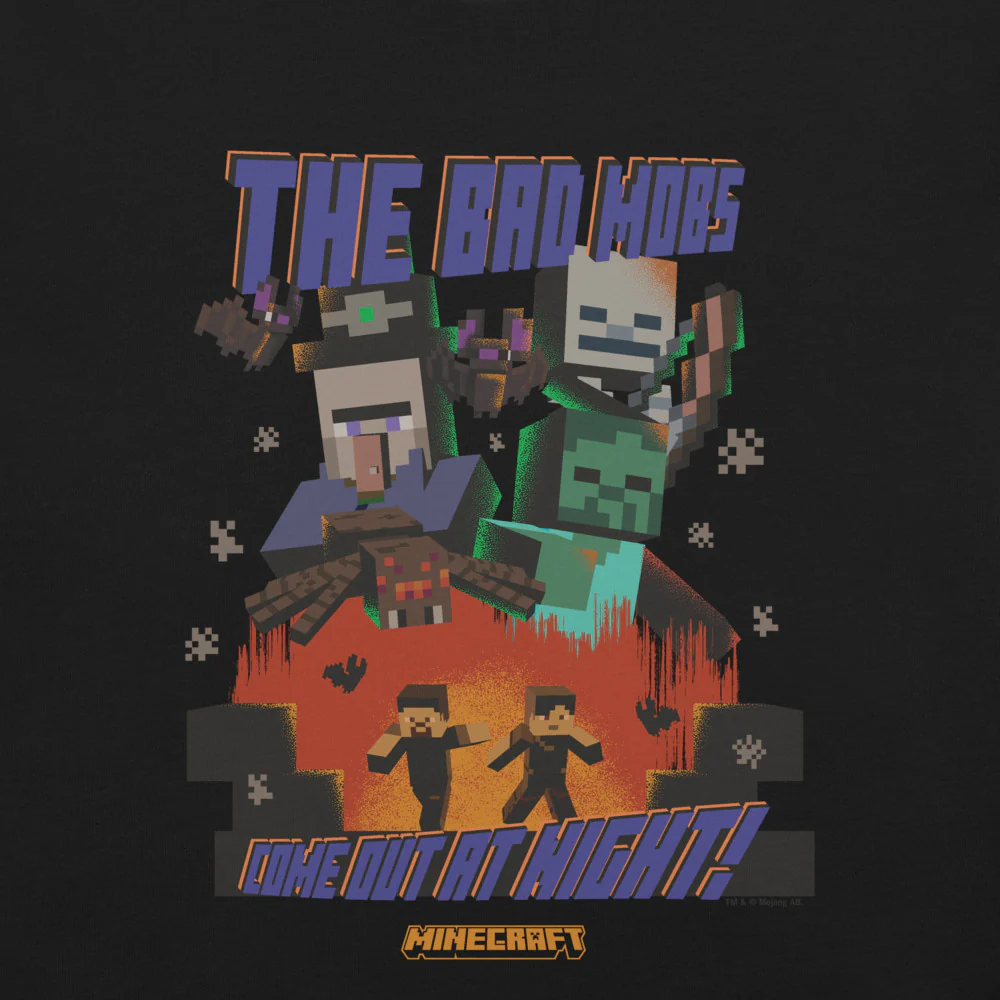 Minecraft The Bad Mobs Come Out At Night Unisex T-Shirt - Image 2