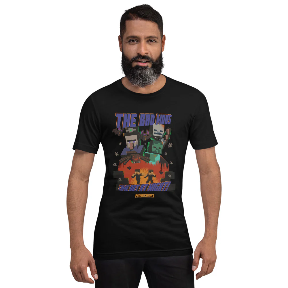 Minecraft The Bad Mobs Come Out At Night Unisex T-Shirt - Image 4