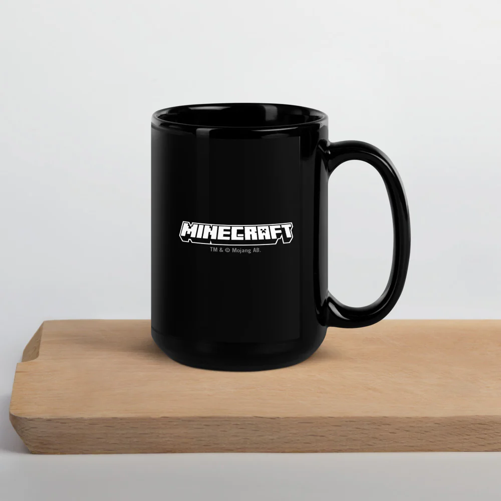Minecraft Tuned In Creeper Black Glossy Mug - Image 10