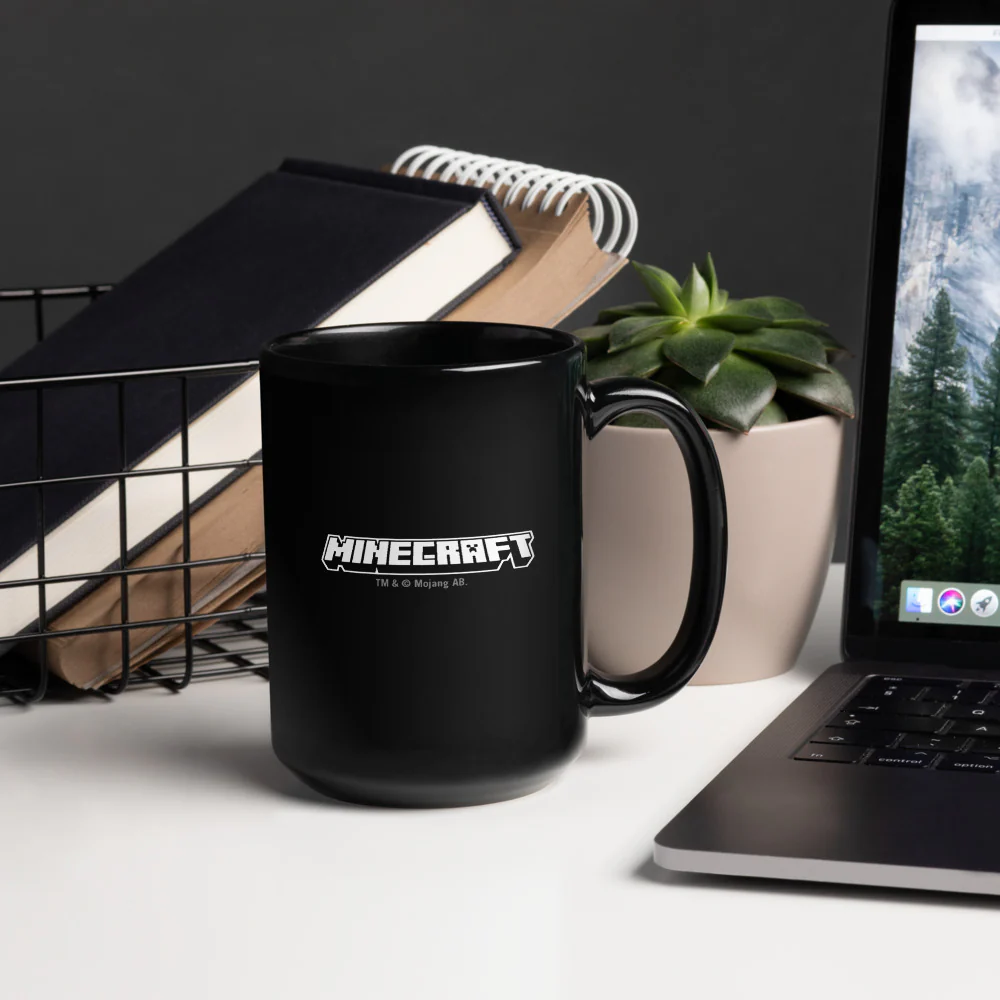 Minecraft Tuned In Creeper Black Glossy Mug - Image 12