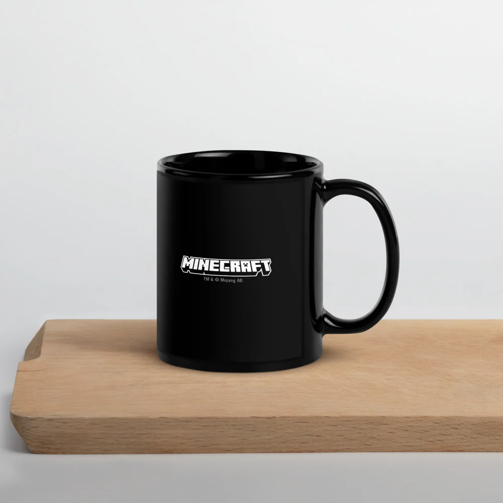 Minecraft Tuned In Creeper Black Glossy Mug - Image 4