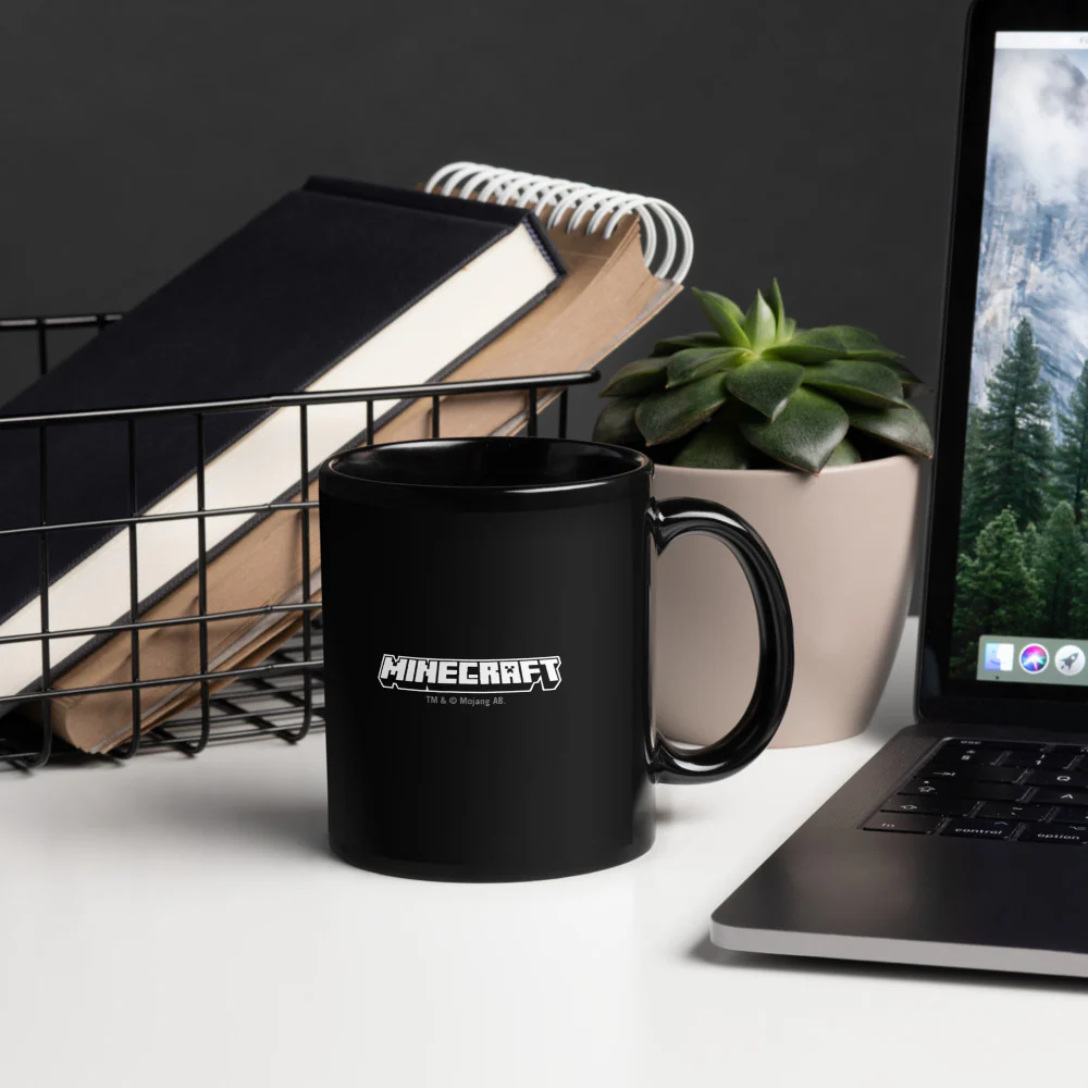 Minecraft Tuned In Creeper Black Glossy Mug - Image 6