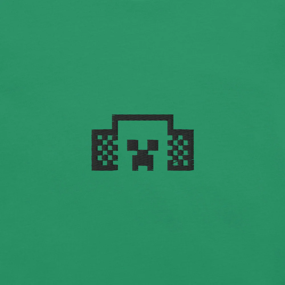 Minecraft Tuned In Creeper Embroidered Adult T-Shirt - Image 25