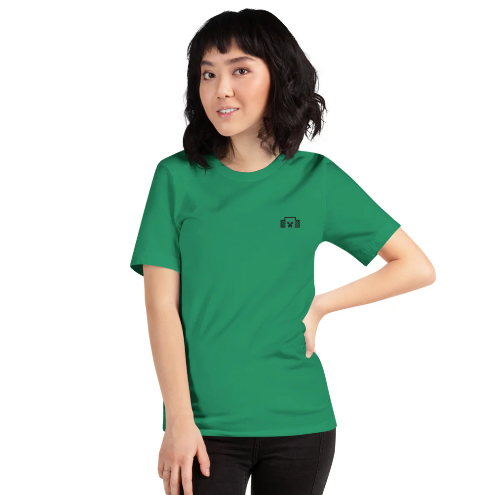 Minecraft Tuned In Creeper Embroidered Adult T-Shirt - Image 33