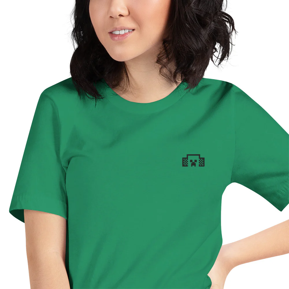 Minecraft Tuned In Creeper Embroidered Adult T-Shirt - Image 34