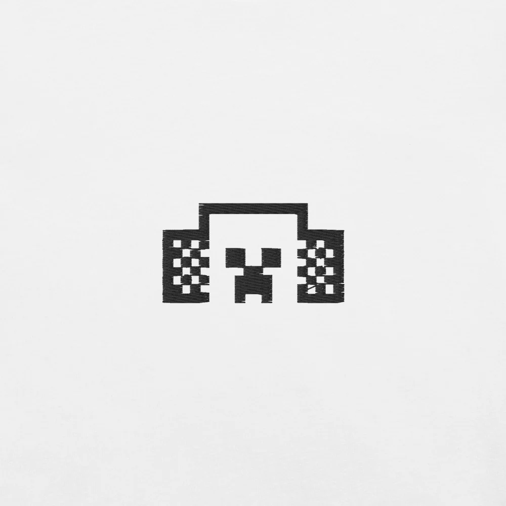 Minecraft Tuned In Creeper Embroidered Adult T-Shirt - Image 36