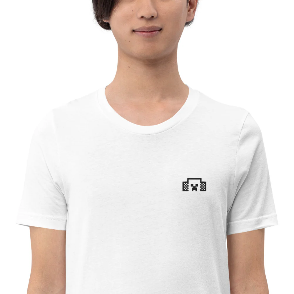 Minecraft Tuned In Creeper Embroidered Adult T-Shirt - Image 40