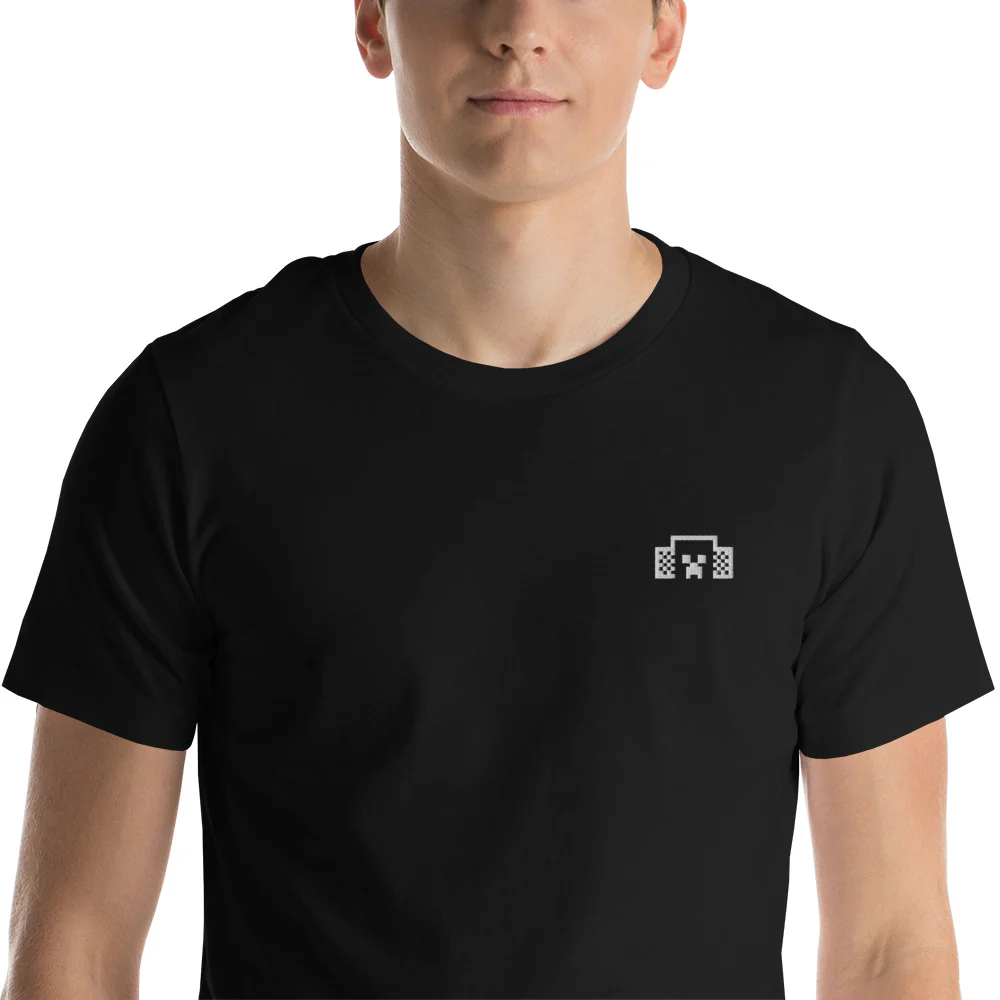 Minecraft Tuned In Creeper Embroidered Adult T-Shirt - Image 48
