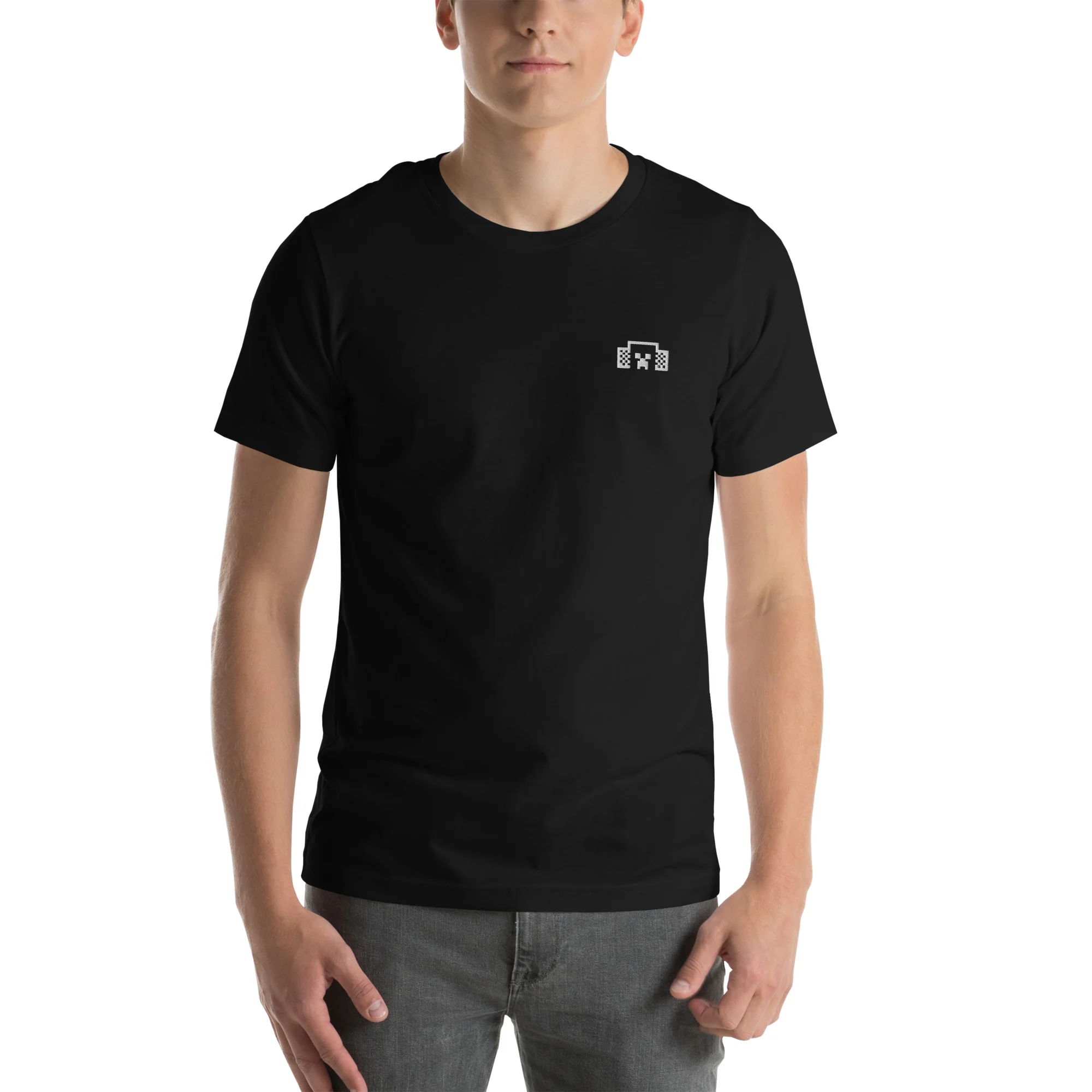 Minecraft Tuned In Creeper Embroidered Adult T-Shirt - Image 49