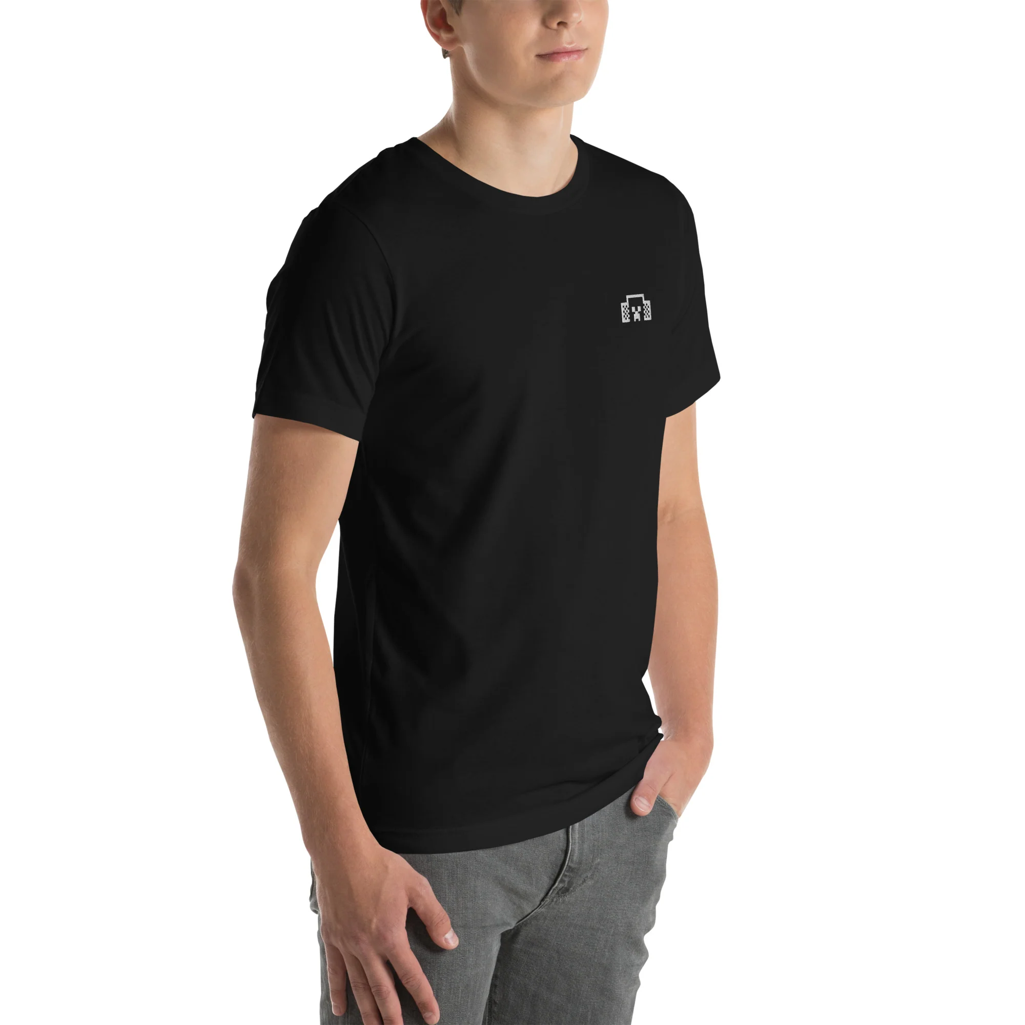 Minecraft Tuned In Creeper Embroidered Adult T-Shirt - Image 55