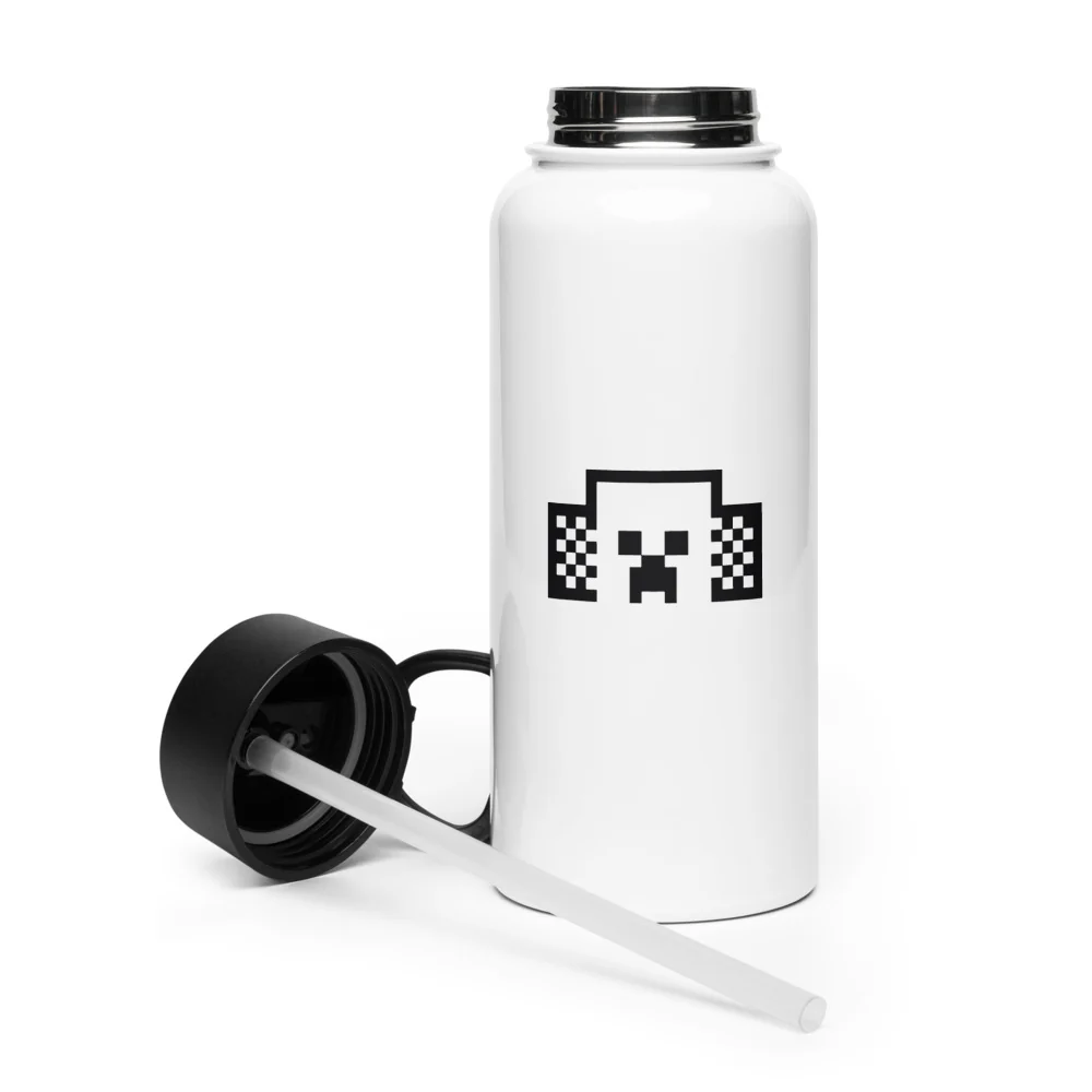 Minecraft Tuned In Creeper Stainless Steel Water Bottle with a Straw Lid - Image 13