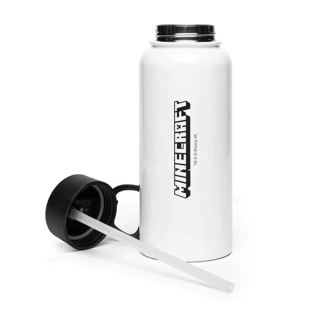 Minecraft Tuned In Creeper Stainless Steel Water Bottle with a Straw Lid - Image 14