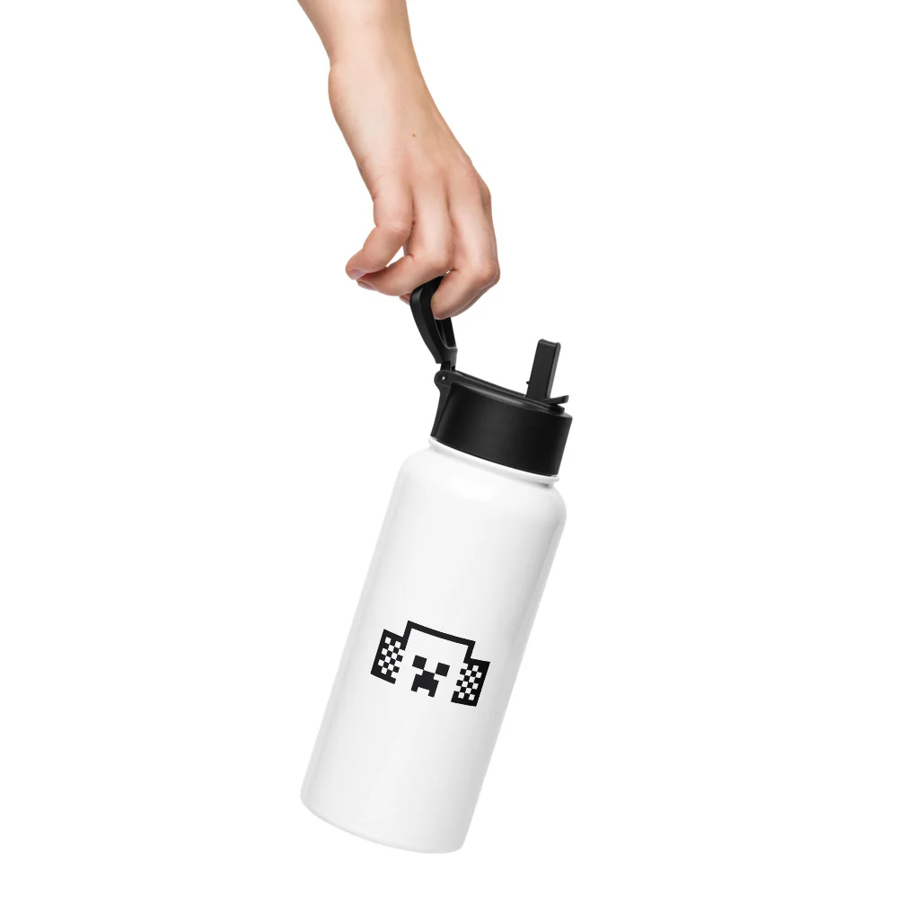 Minecraft Tuned In Creeper Stainless Steel Water Bottle with a Straw Lid - Image 17