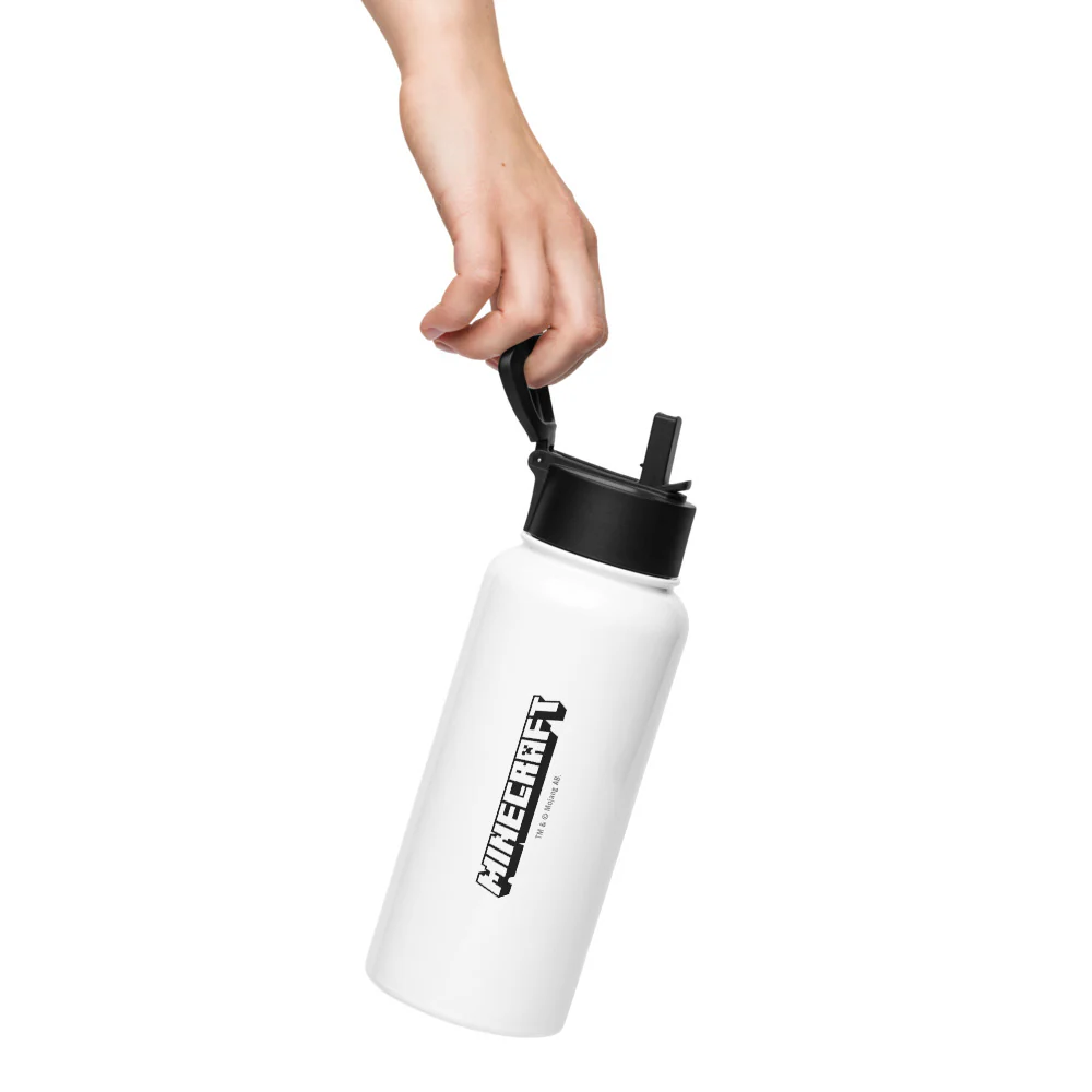 Minecraft Tuned In Creeper Stainless Steel Water Bottle with a Straw Lid - Image 18