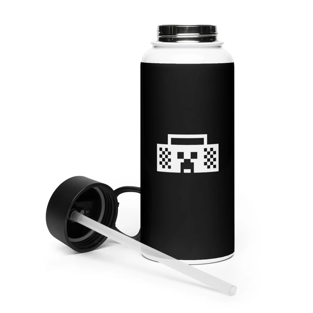 Minecraft Tuned In Creeper Stainless Steel Water Bottle with a Straw Lid - Image 7