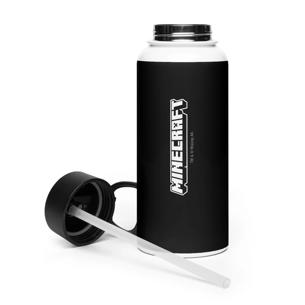 Minecraft Tuned In Creeper Stainless Steel Water Bottle with a Straw Lid - Image 8