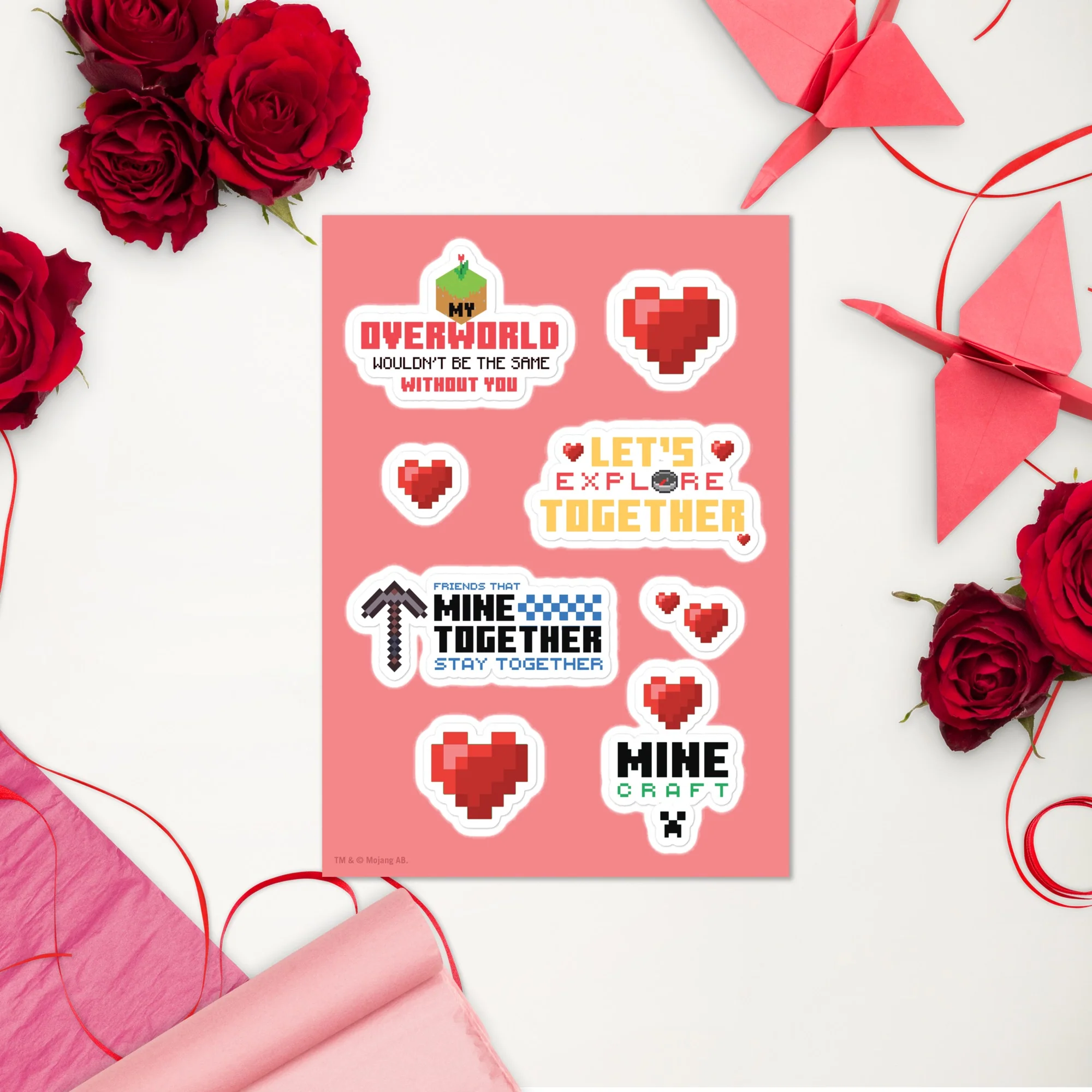 Minecraft Valentine's Sticker Sheet - Image 2