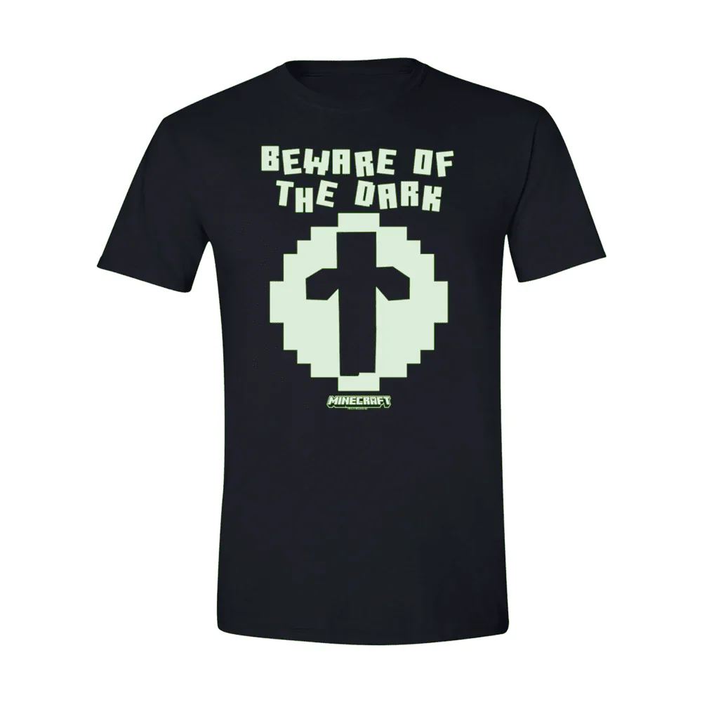 Minecraft Zombie Beware of The Dark Glow in The Dark Adult T-Shirt - Image 2
