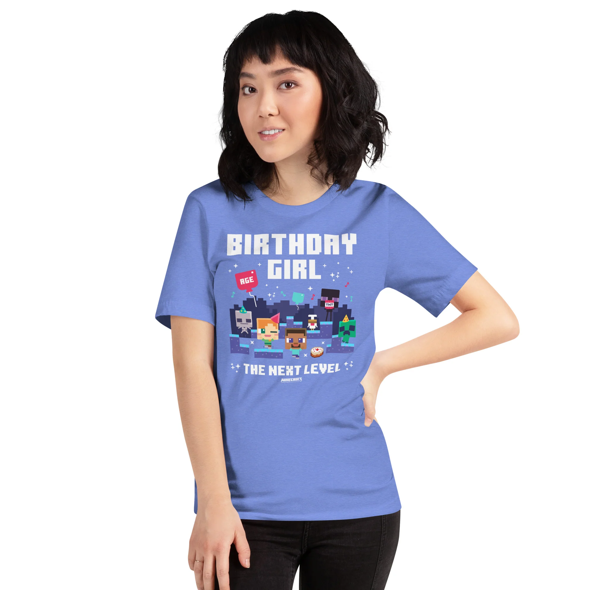 Minecraft Adult T-Shirt Birthday Girl Personalized Age - Image 2